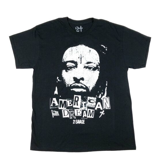 21 Savage American Dream Hip Hop Tee T Shirt Black Size XL Tour Merch B13 - Picture 1 of 4